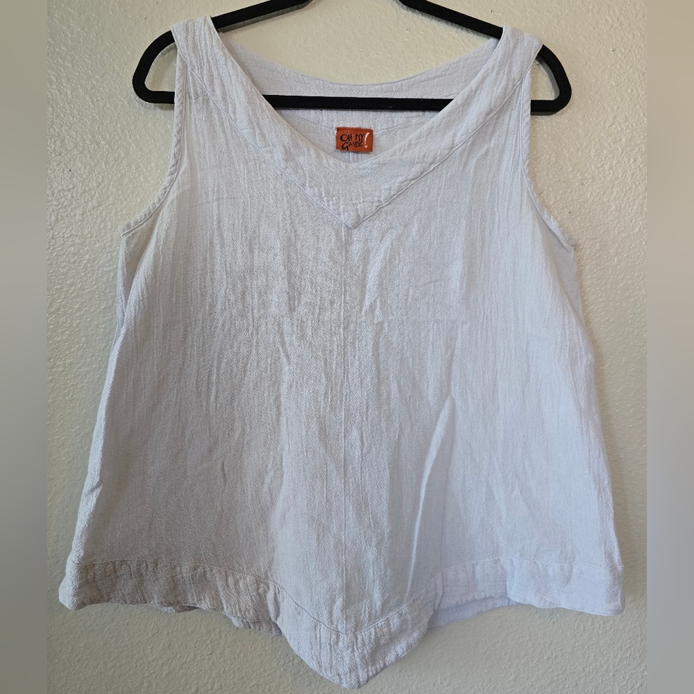 Oh My Gauze White Sleeveless Tank Top